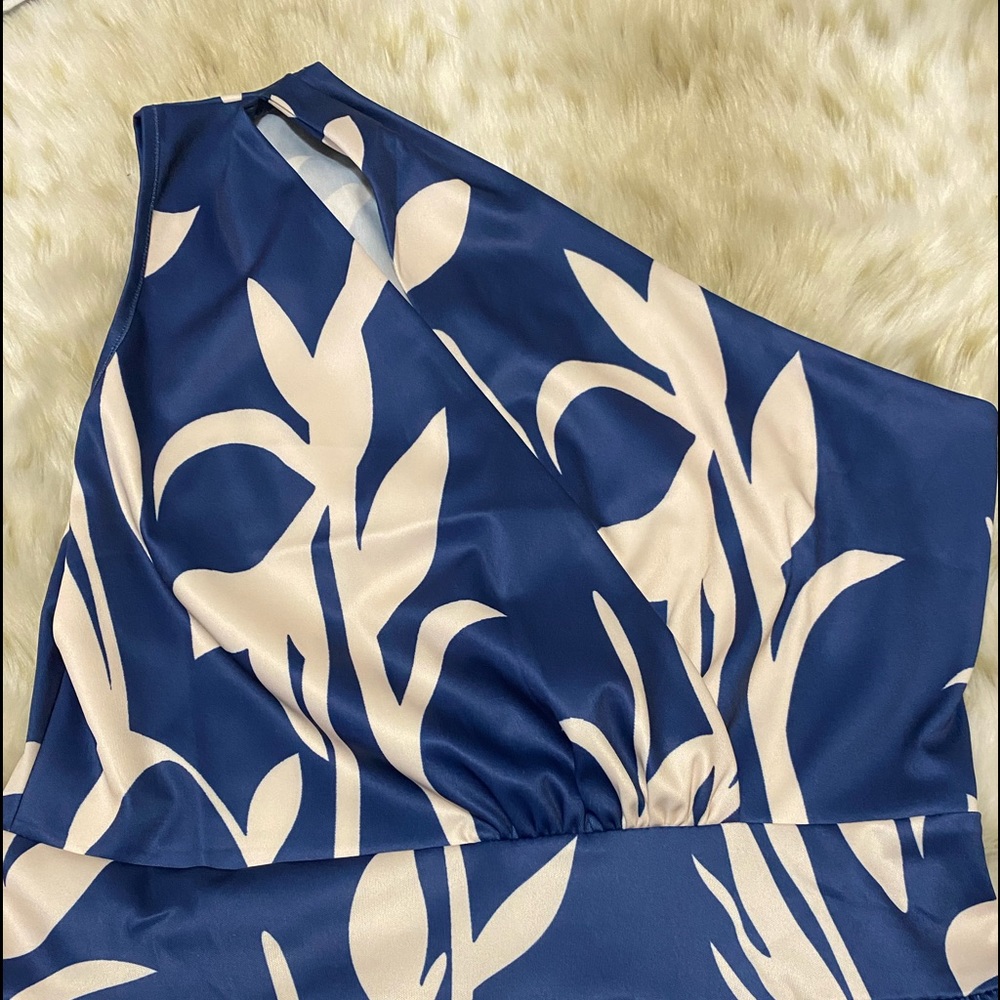 Formal blue dress half sleeve